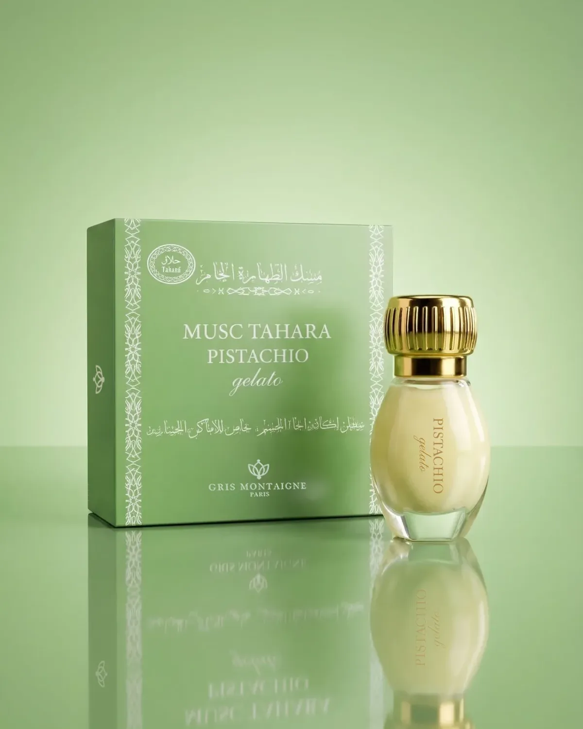 Musc Tahara Pistachio Gelato de Gris Montaigne, étui et flacon